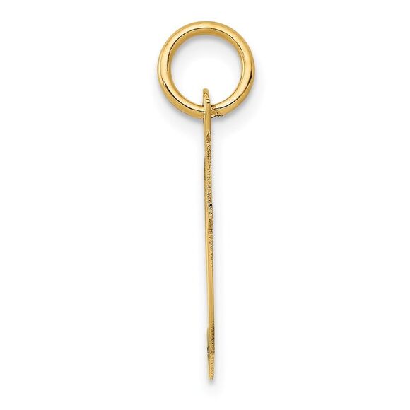 14k Yellow Gold, Ella Collection Medium Fancy Script Initial F Pendant - Picture 2 of 6